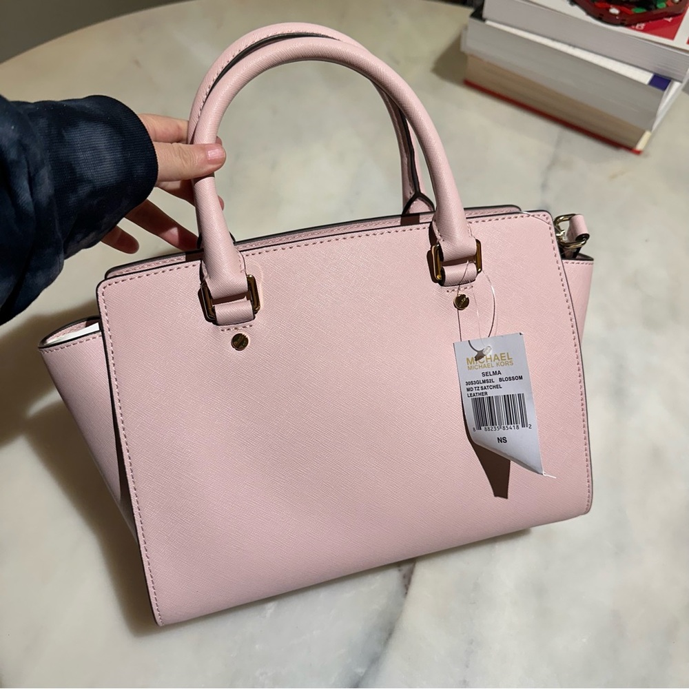 MICHAEL Michael Kors Pink Saffiano Leather Satchel - Picture 2 of 10
